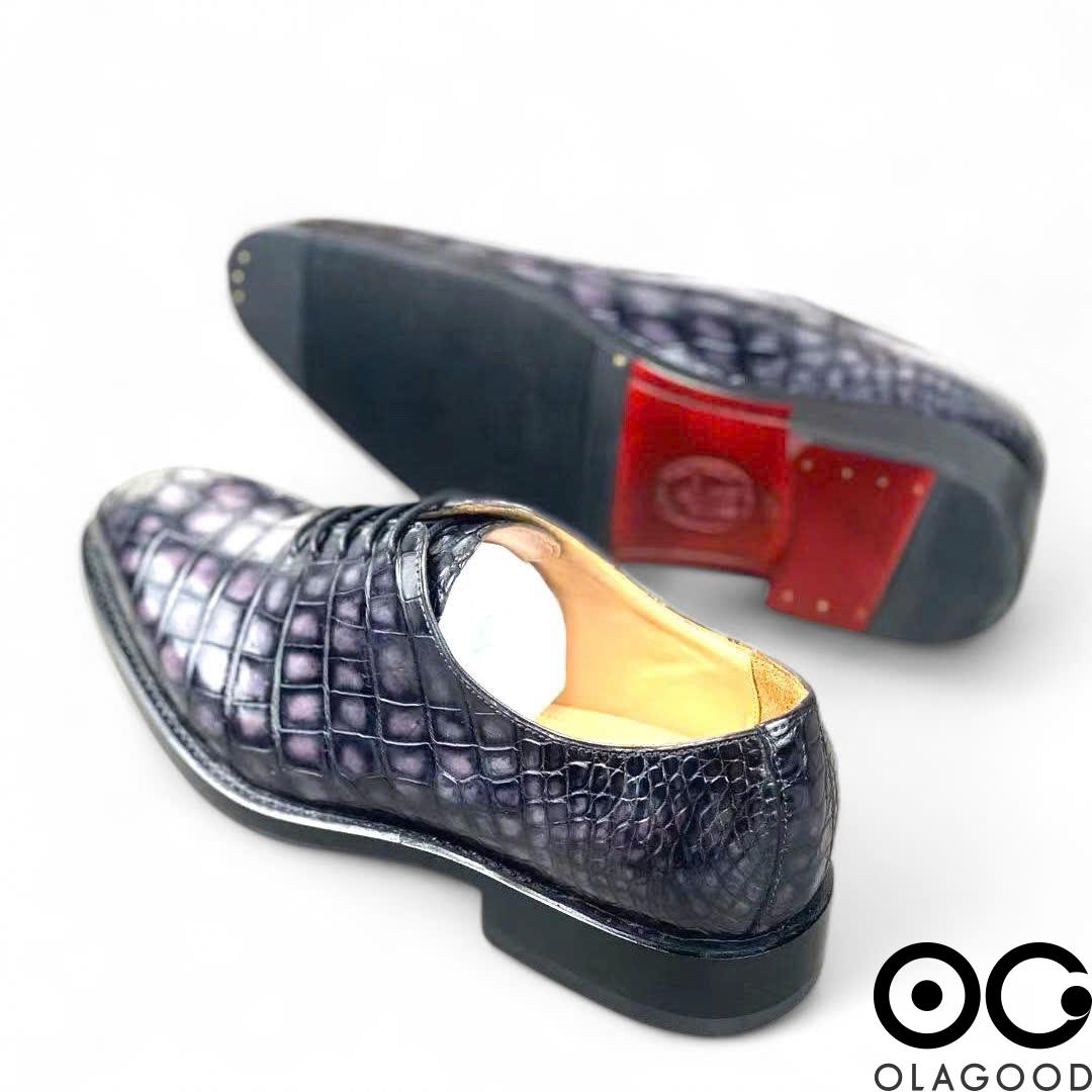 Giày handmade da cá sấu nam - Goodyear patina - GGP013S - Hình ảnh 7
