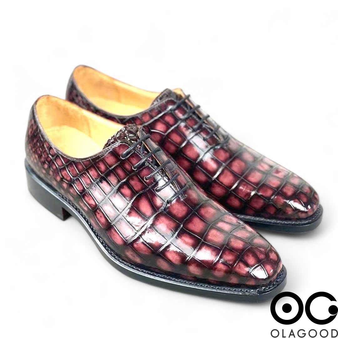 Giày handmade da cá sấu nam - Goodyear patina - GGP013S - Hình ảnh 19