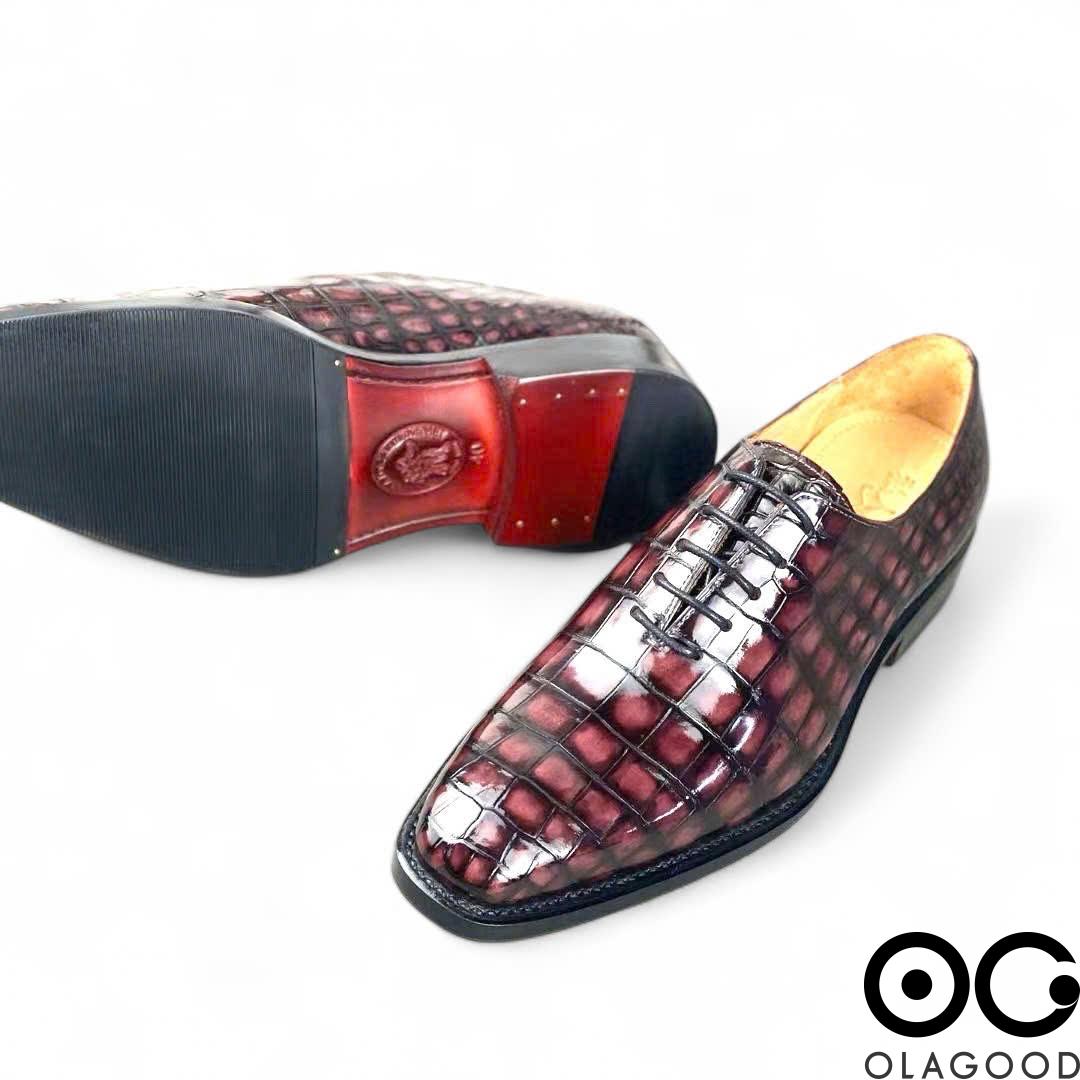 Giày handmade da cá sấu nam - Goodyear patina - GGP013S - Hình ảnh 23