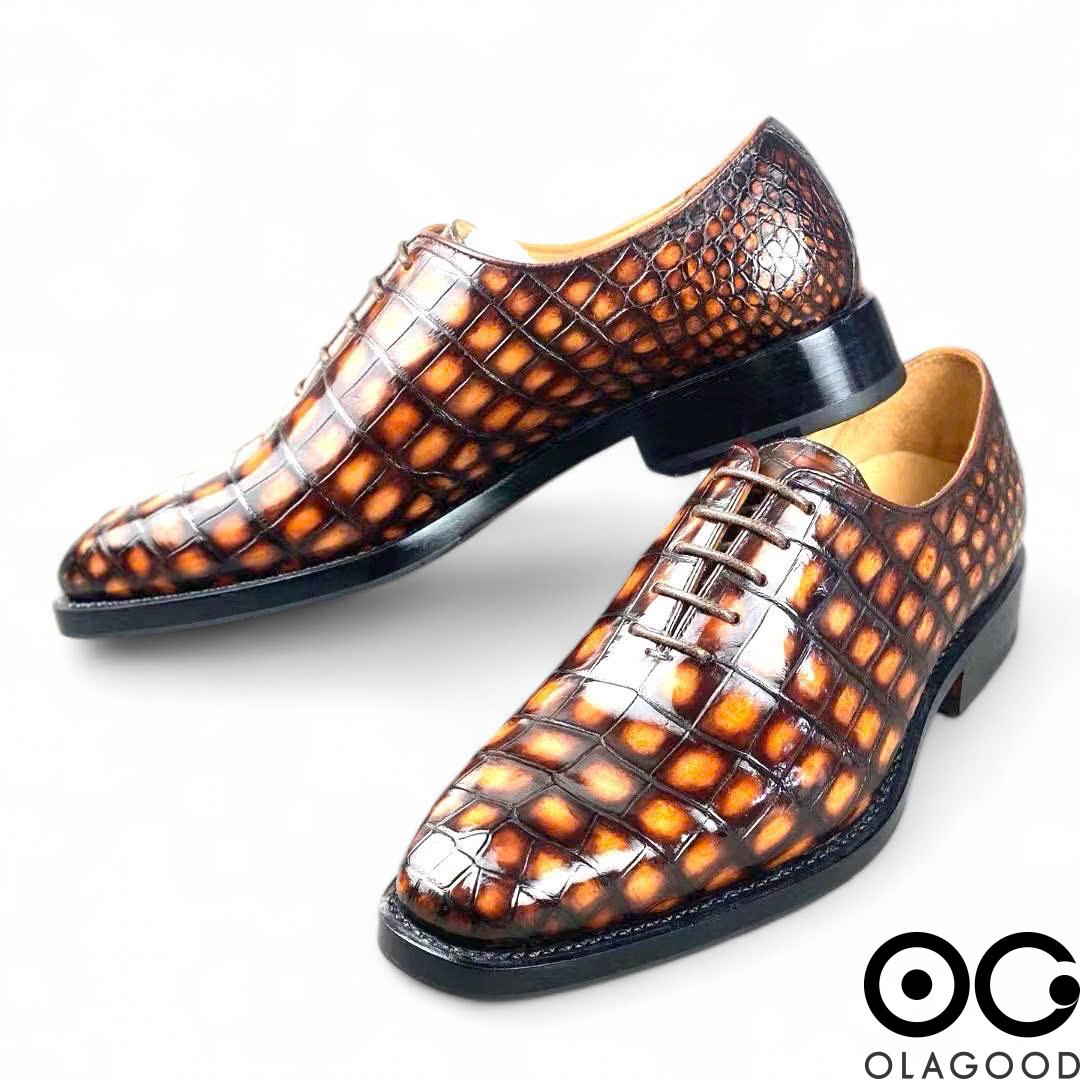 Giày handmade da cá sấu nam - Goodyear patina - GGP013S - Hình ảnh 12