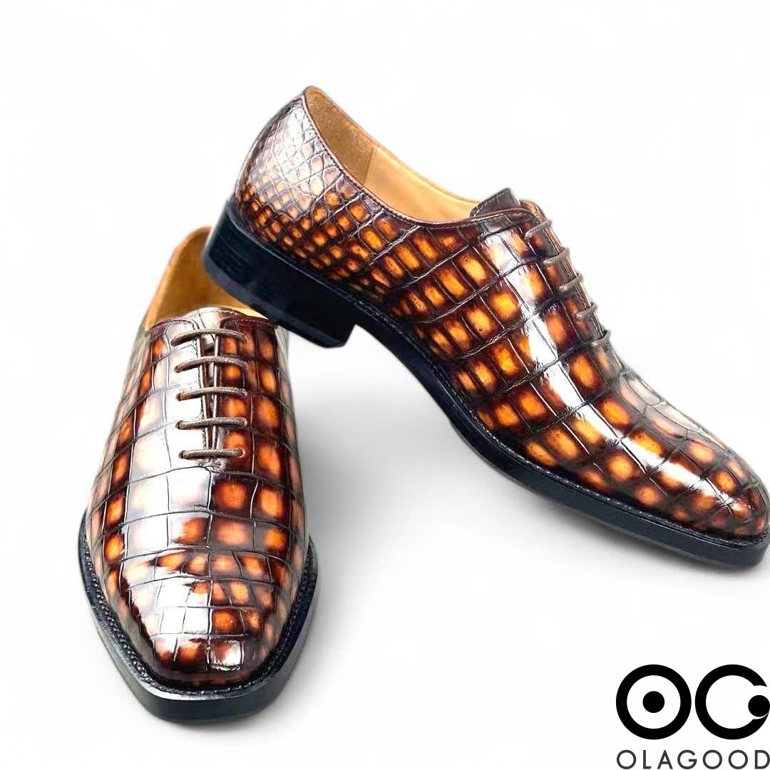 Giày handmade da cá sấu nam - Goodyear patina - GGP013S - Hình ảnh 13