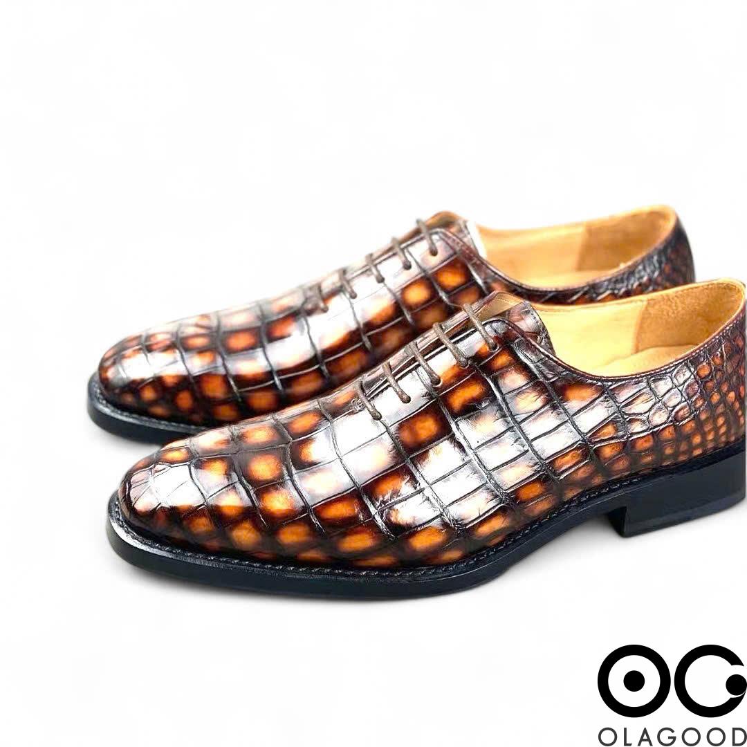 Giày handmade da cá sấu nam - Goodyear patina - GGP013S - Hình ảnh 14