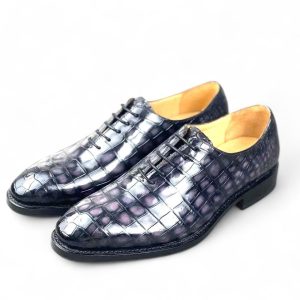 Giày handmade da cá sấu nam - Goodyear patina - GGP013S