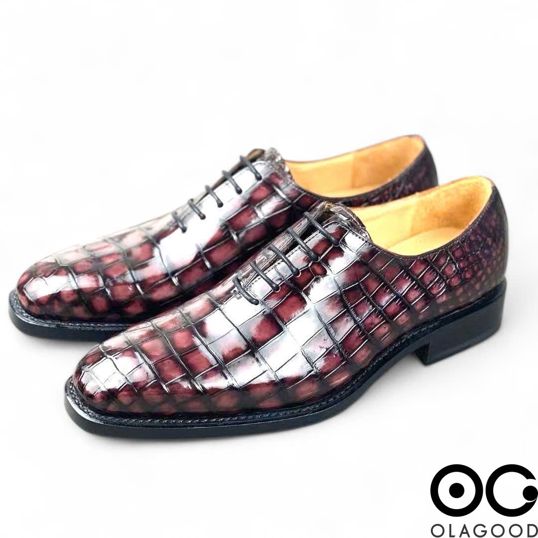 Giày handmade da cá sấu nam - Goodyear patina - GGP013S - Hình ảnh 21