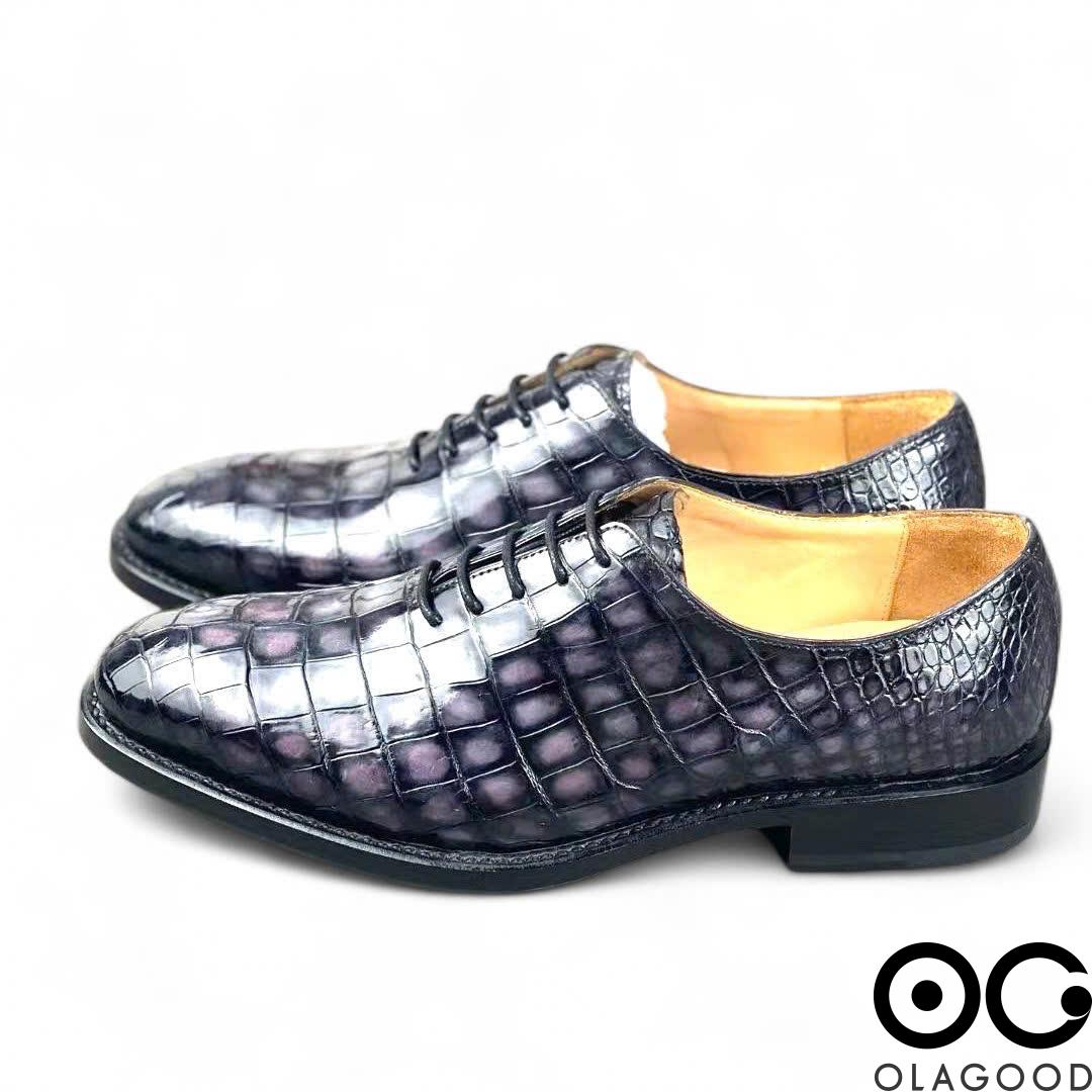 Giày handmade da cá sấu nam - Goodyear patina - GGP013S - Hình ảnh 3