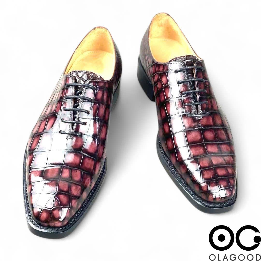 Giày handmade da cá sấu nam - Goodyear patina - GGP013S - Hình ảnh 17