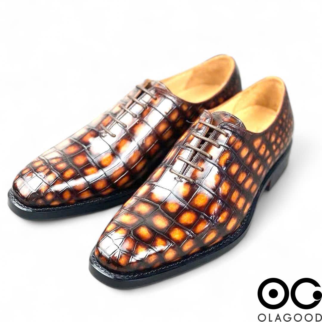 Giày handmade da cá sấu nam - Goodyear patina - GGP013S - Hình ảnh 10