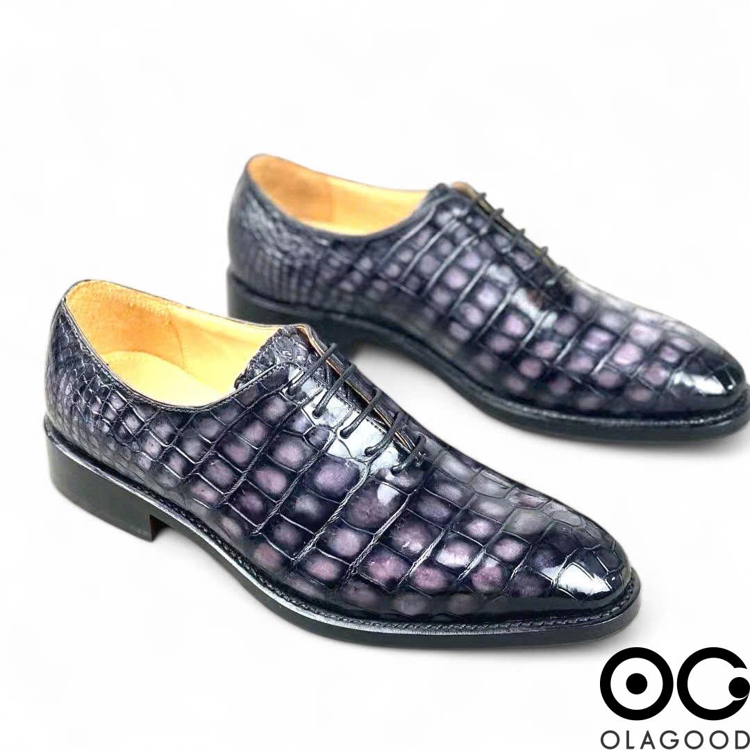 Giày handmade da cá sấu nam - Goodyear patina - GGP013S - Hình ảnh 4