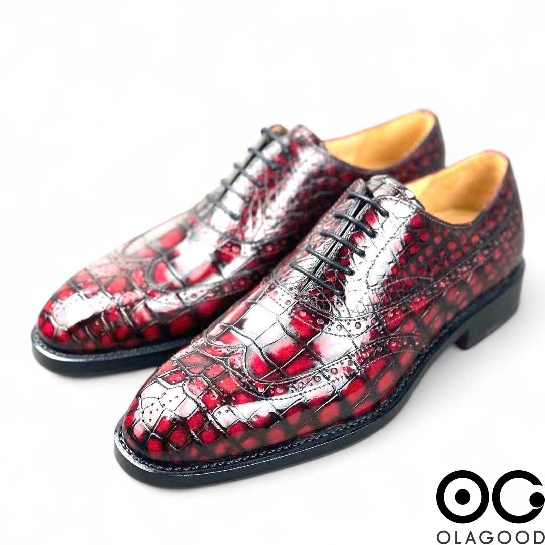 Giày nam patina cá sấu - Thủ công goodyear - GGP012S