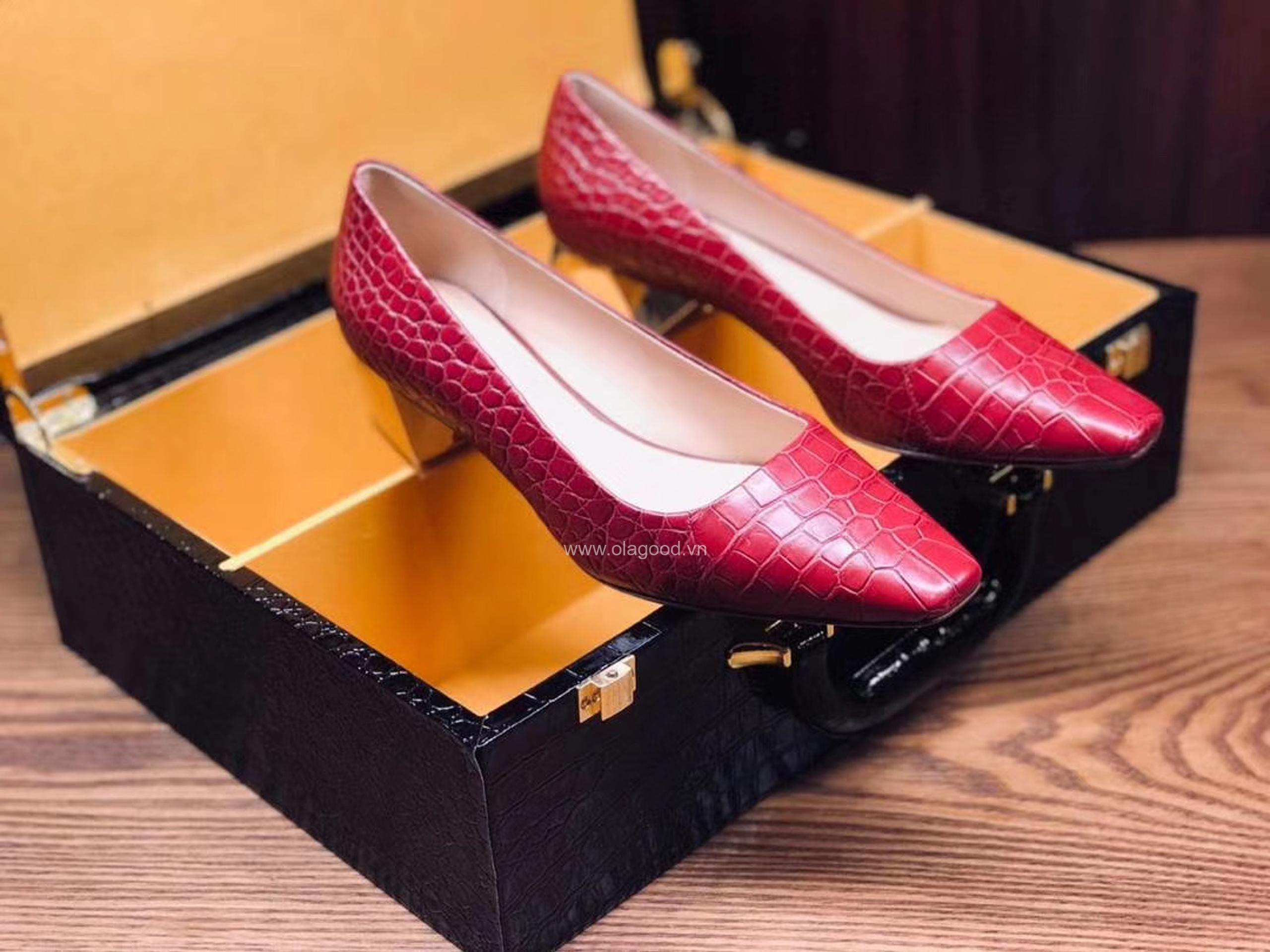 Giày nữ da cá sấu cao cấp - GNU024S