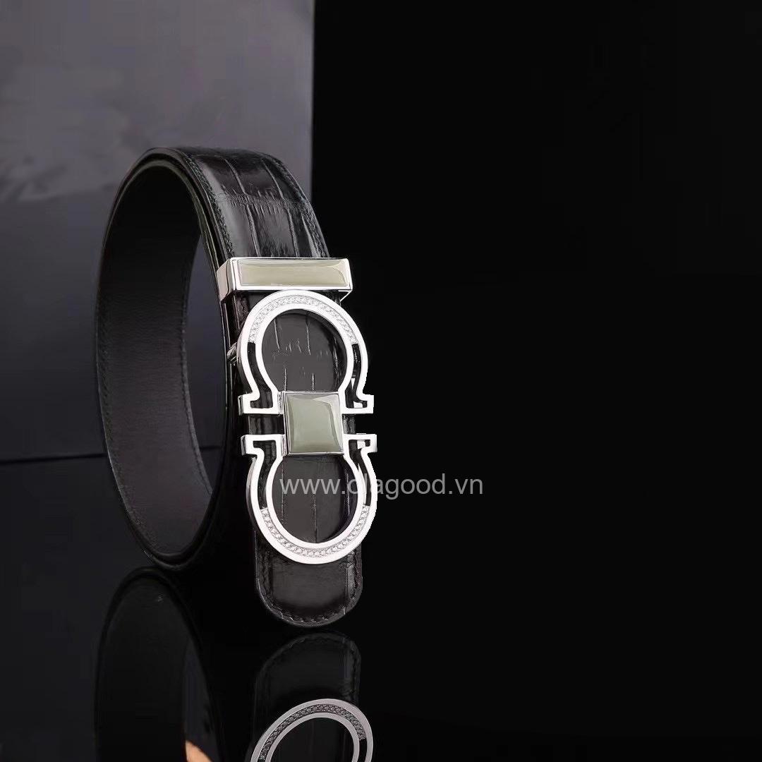 Thắt lưng cá sấu - Khóa bạc Ý 925 - TLB017S - Hình ảnh 3