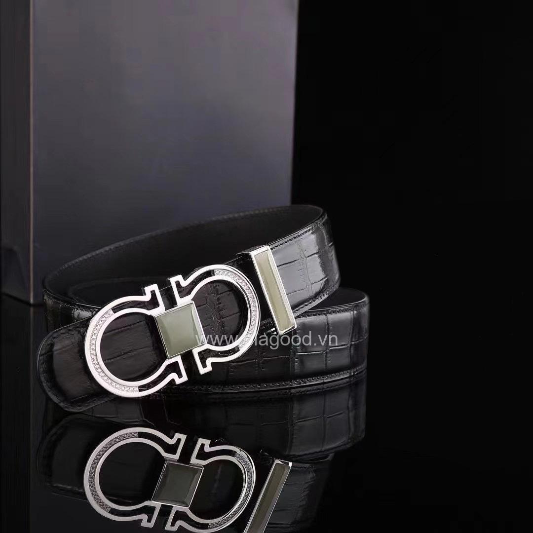 Thắt lưng cá sấu - Khóa bạc Ý 925 - TLB017S - Hình ảnh 2