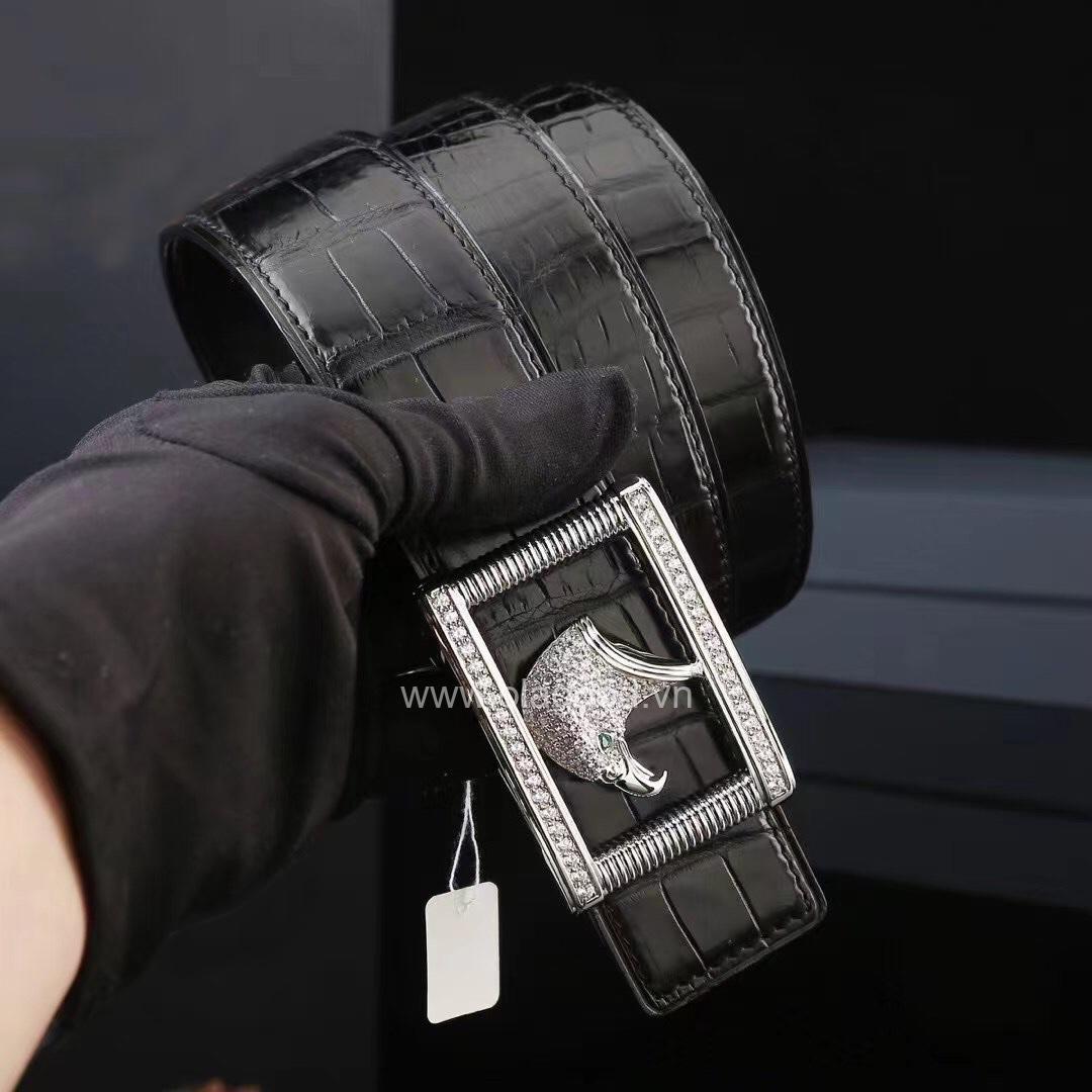 Thắt lưng cá sấu cao cấp - Khóa bạc Ý 925 - TLB0112S - Hình ảnh 4