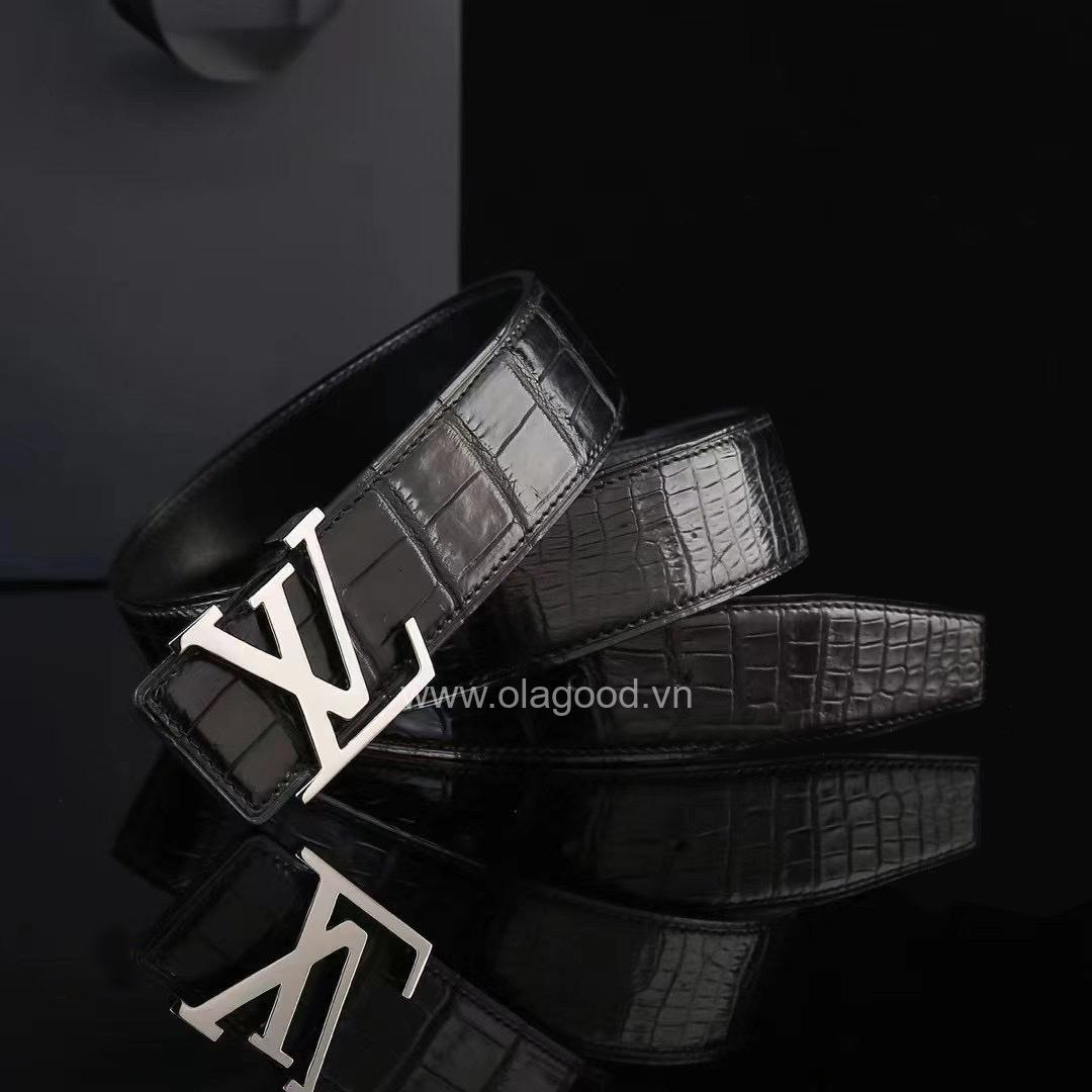 Thắt lưng cá sấu nam - Khóa bạc Ý 925 - TLB016S