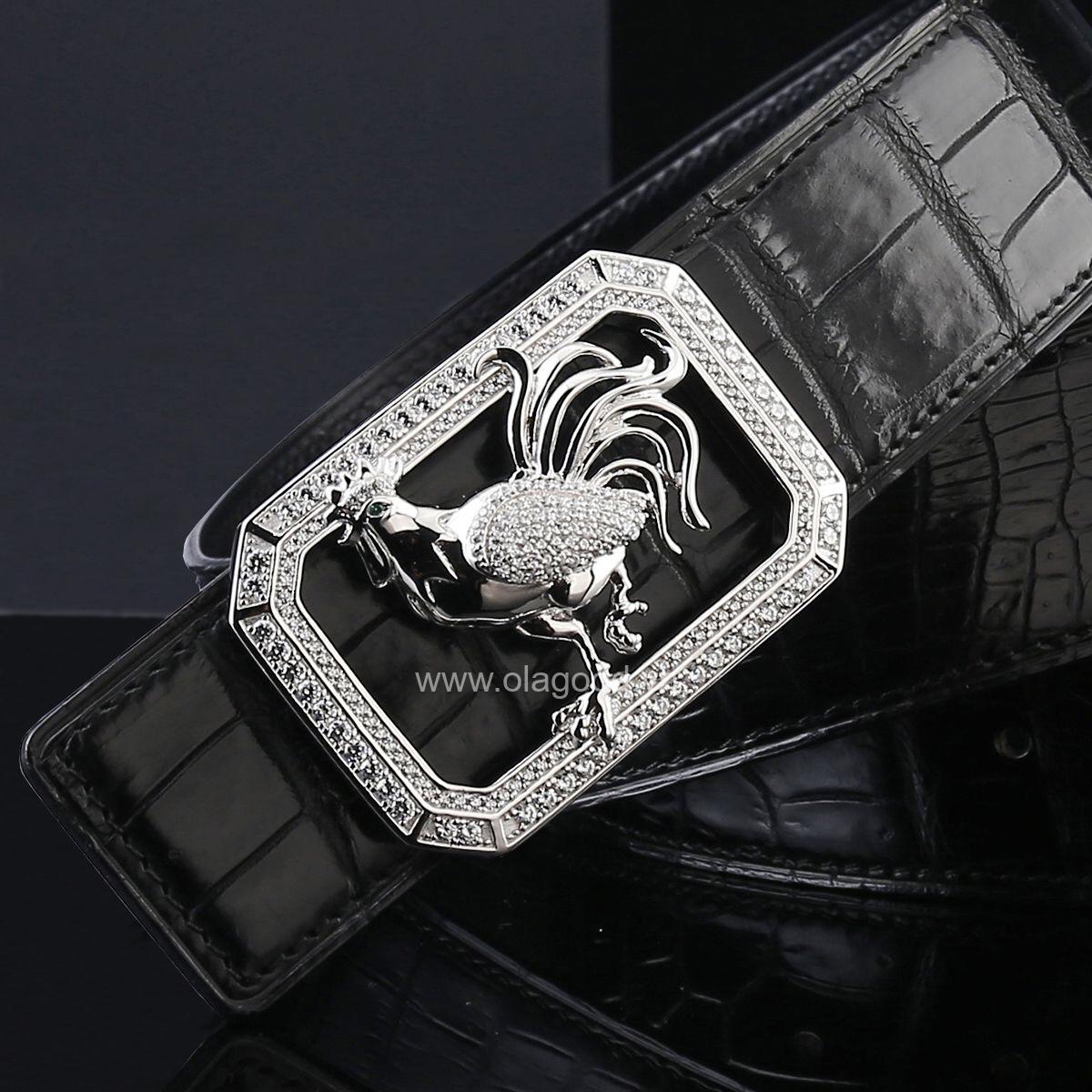 Thắt lưng cá sấu thật - Khóa bạc Ý 925 - TLB0121S - Hình ảnh 6