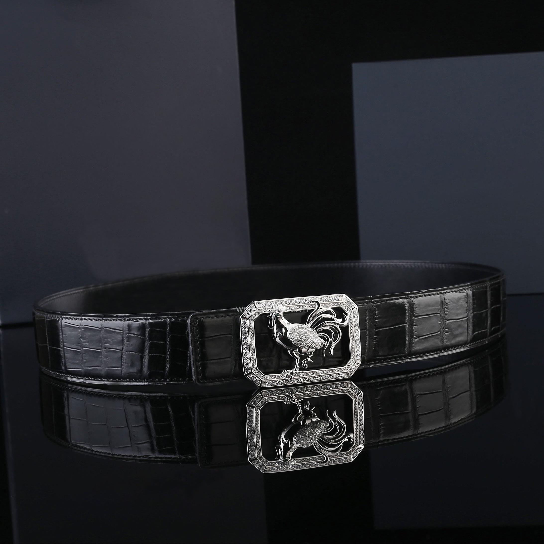 Thắt lưng cá sấu thật - Khóa bạc Ý 925 - TLB0121S - Hình ảnh 5