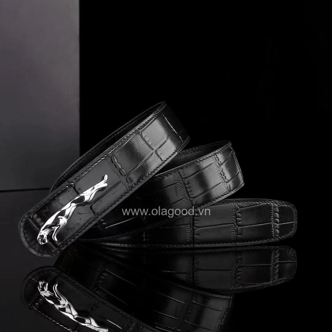 Thắt lưng da cá sấu - Khóa bạc Ý 925 - TLB013S