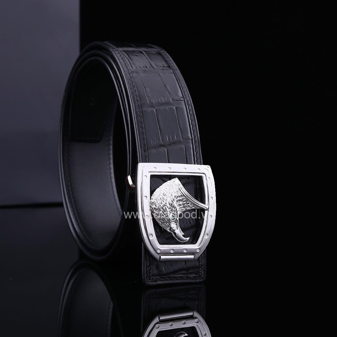 Thắt lưng da cá sấu chính hãng - Khóa bạc Ý S925 - TLB0131S - Hình ảnh 5