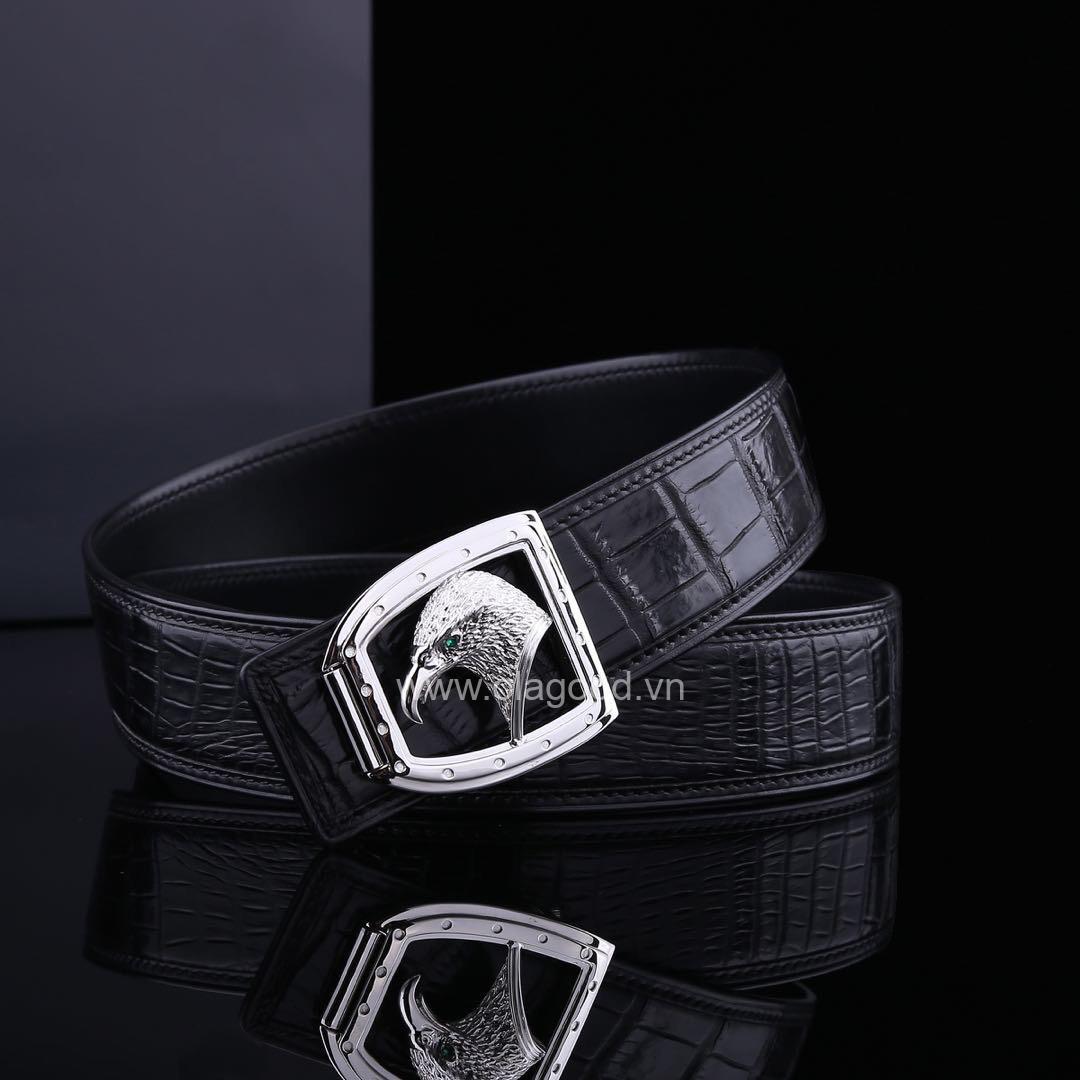 Thắt lưng da cá sấu chính hãng - Khóa bạc Ý S925 - TLB0131S - Hình ảnh 2