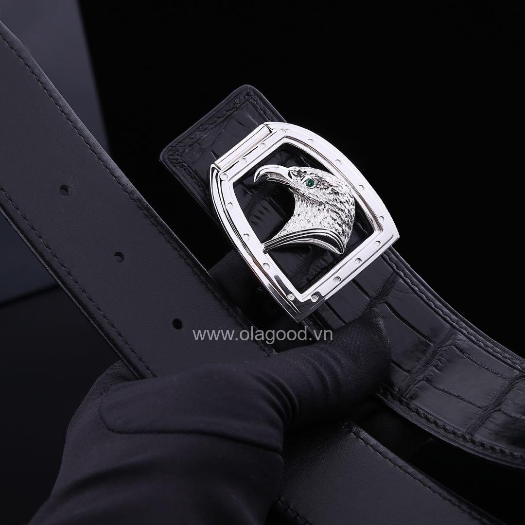 Thắt lưng da cá sấu chính hãng - Khóa bạc Ý S925 - TLB0131S - Hình ảnh 8