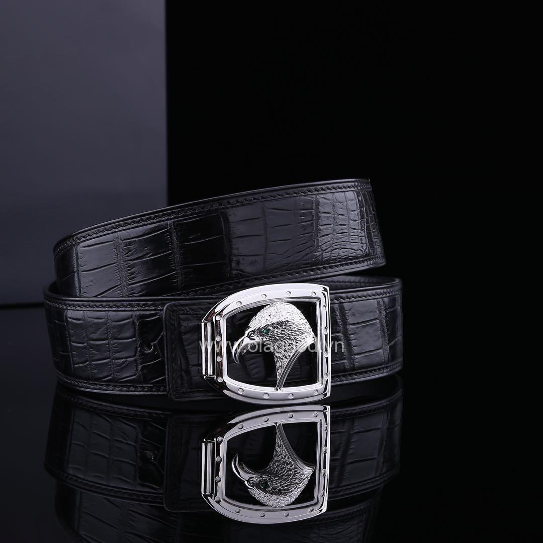 Thắt lưng da cá sấu chính hãng - Khóa bạc Ý S925 - TLB0131S - Hình ảnh 4