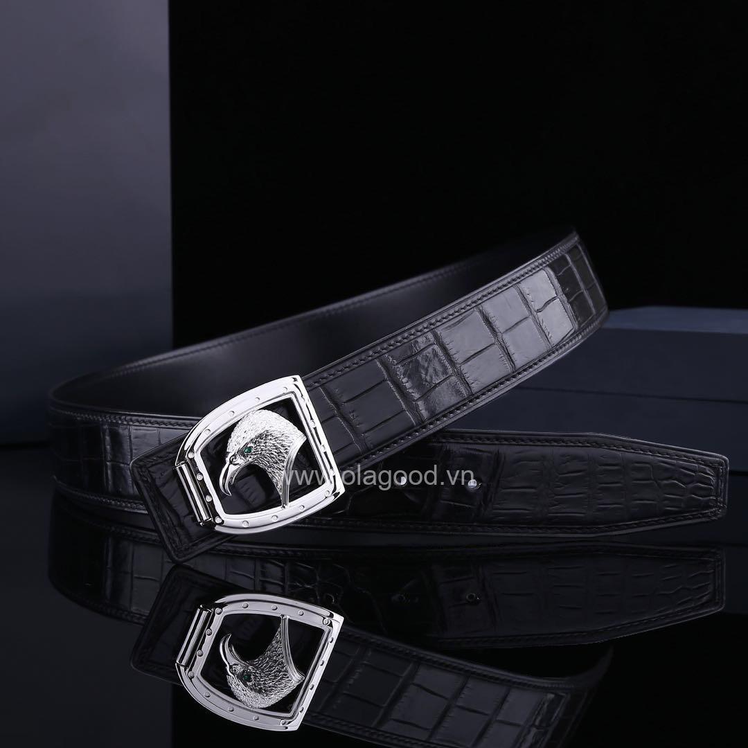 Thắt lưng da cá sấu chính hãng - Khóa bạc Ý S925 - TLB0131S - Hình ảnh 3
