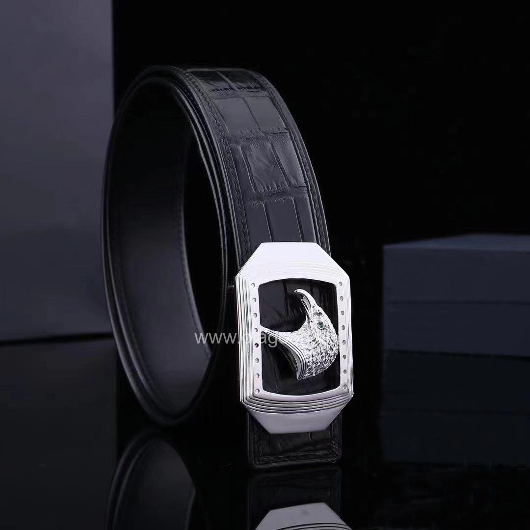 Thắt lưng da cá sấu nam - Khóa bạc Ý 925 - TLB015S - Hình ảnh 4