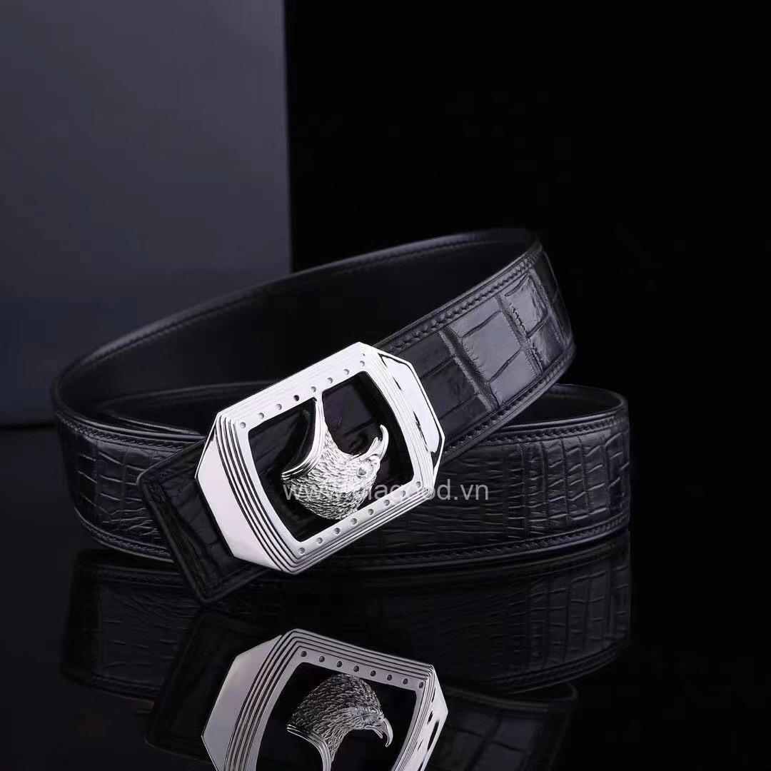 Thắt lưng da cá sấu nam - Khóa bạc Ý 925 - TLB015S - Hình ảnh 3