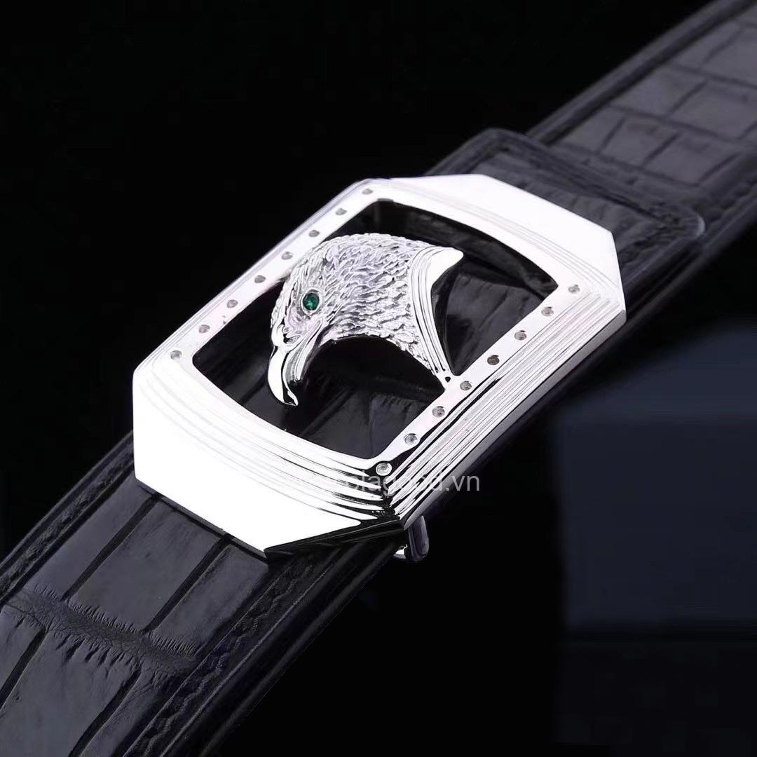 Thắt lưng da cá sấu nam - Khóa bạc Ý 925 - TLB015S - Hình ảnh 8