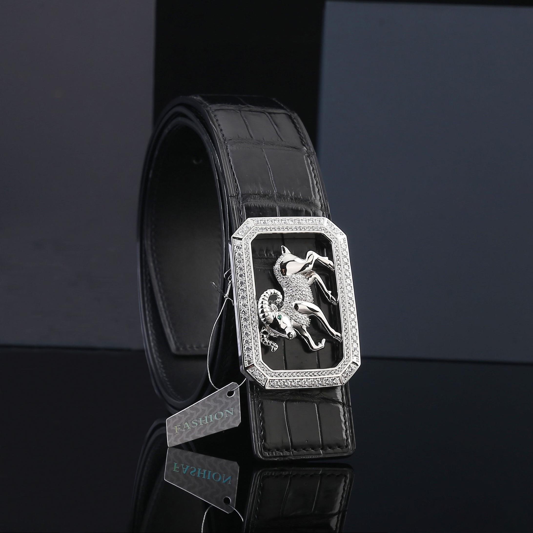 Thắt lưng da cá sấu thật - Khóa bạc Ý 925 - TLB0119S - Hình ảnh 4