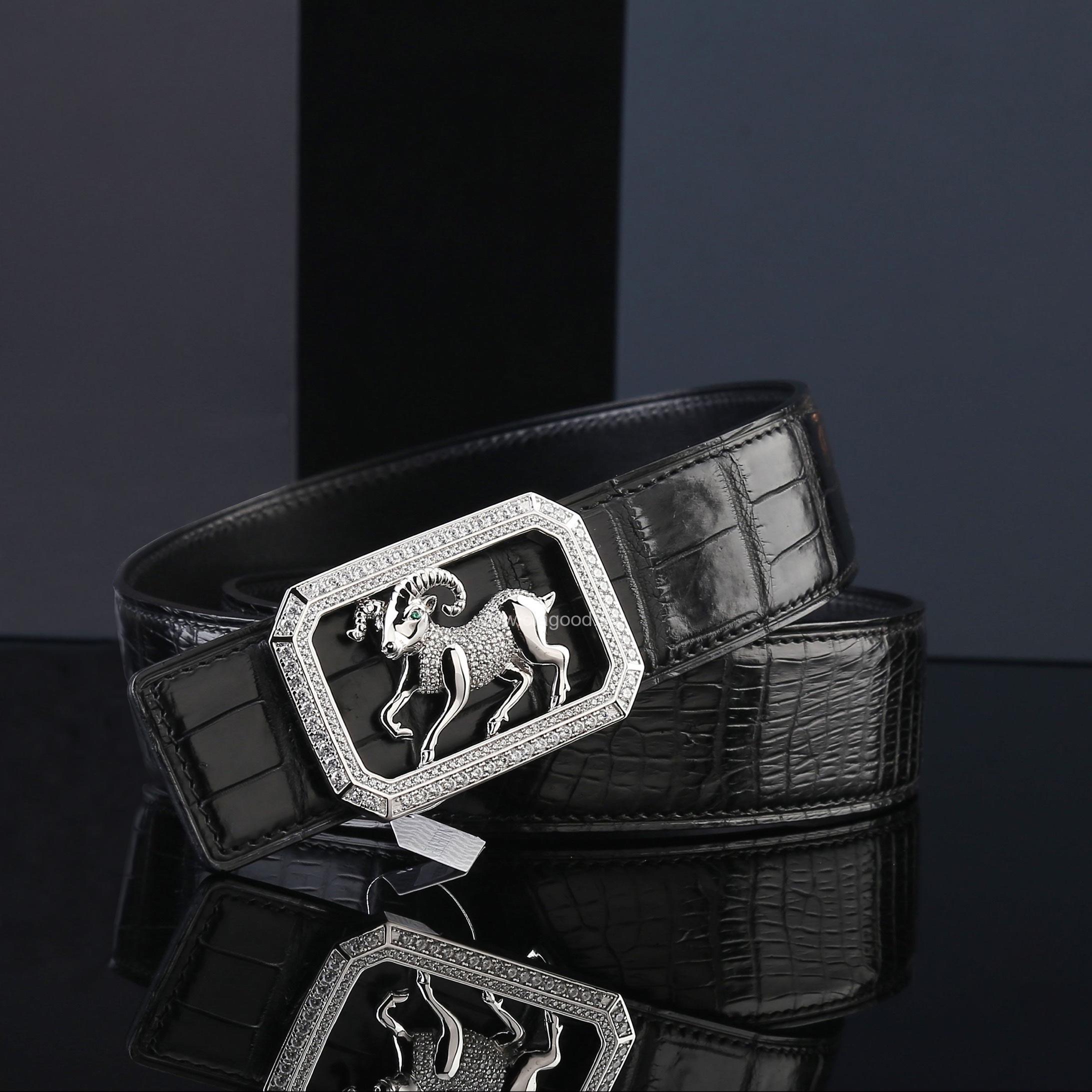 Thắt lưng da cá sấu thật - Khóa bạc Ý 925 - TLB0119S - Hình ảnh 2