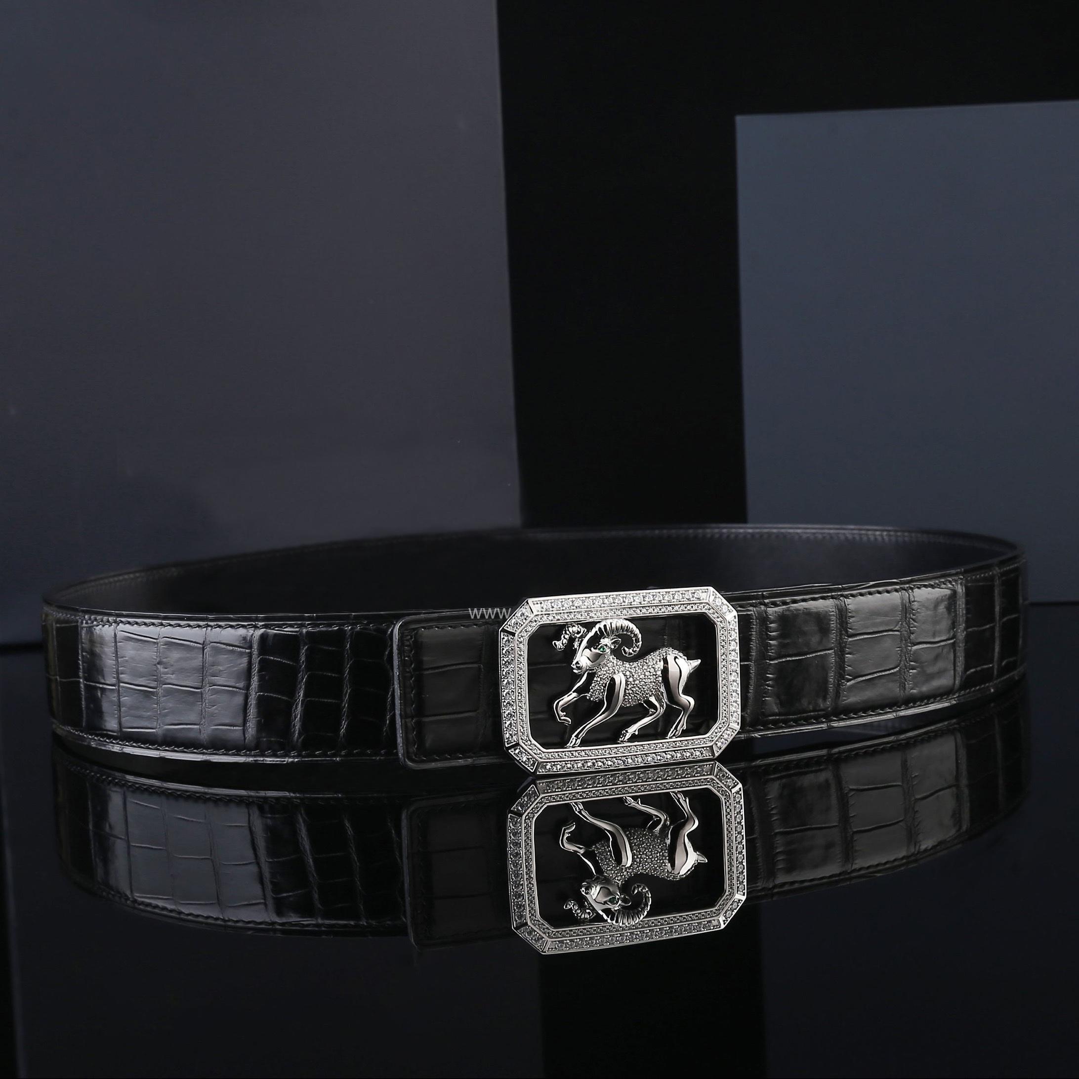 Thắt lưng da cá sấu thật - Khóa bạc Ý 925 - TLB0119S - Hình ảnh 5