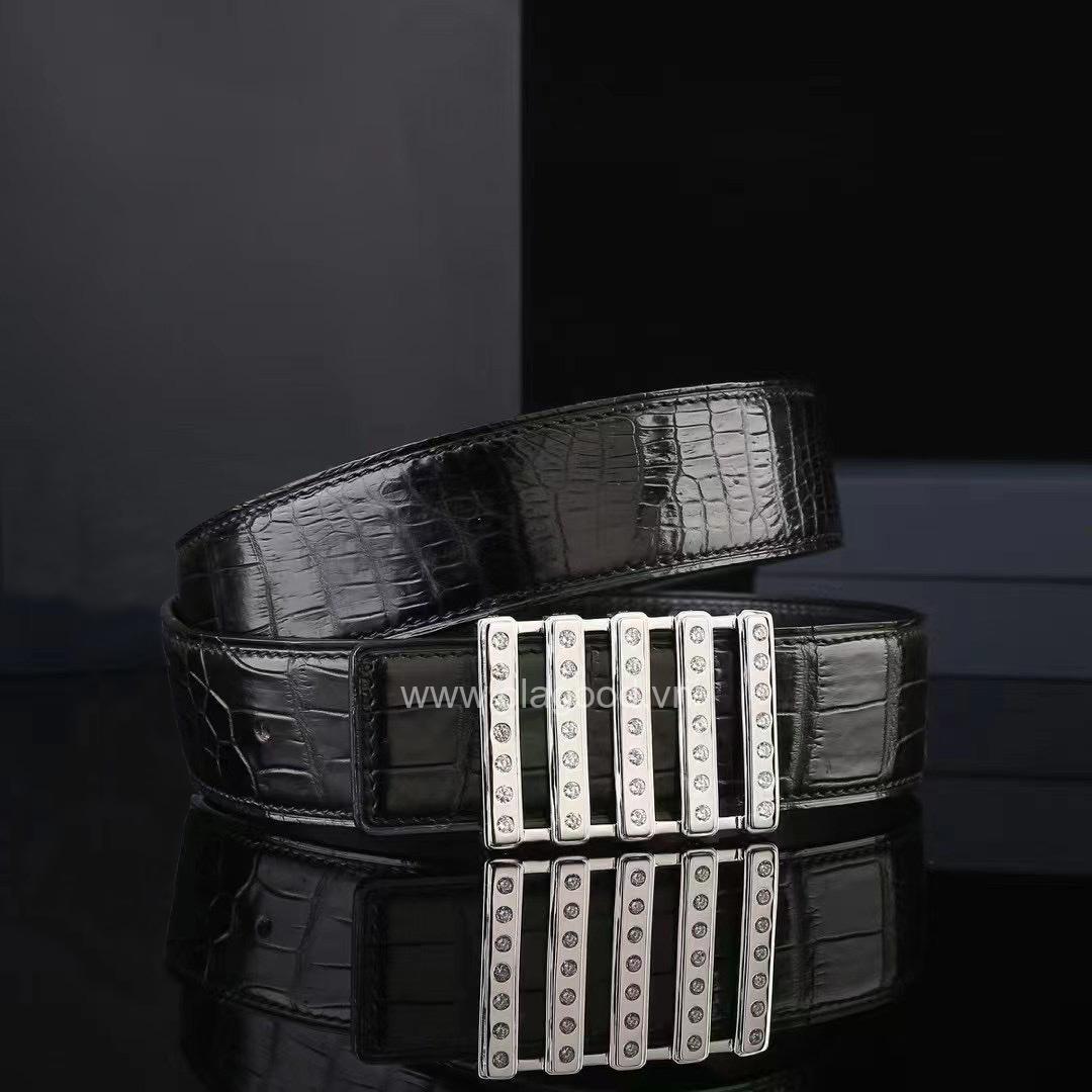 Thắt lưng nam cá sấu - Khóa bạc Ý 925 - TLB014S - Hình ảnh 4