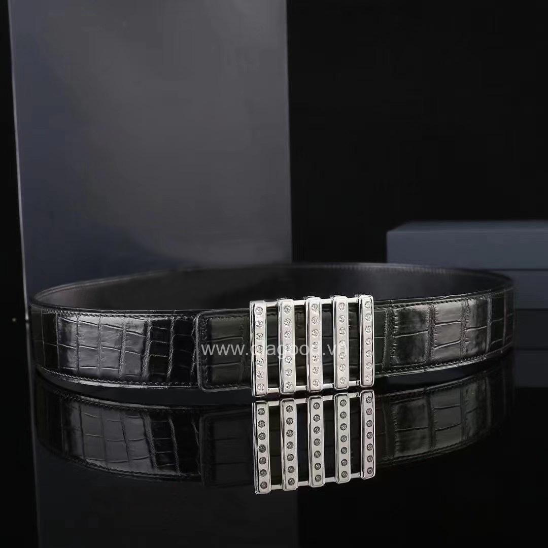 Thắt lưng nam cá sấu - Khóa bạc Ý 925 - TLB014S - Hình ảnh 6