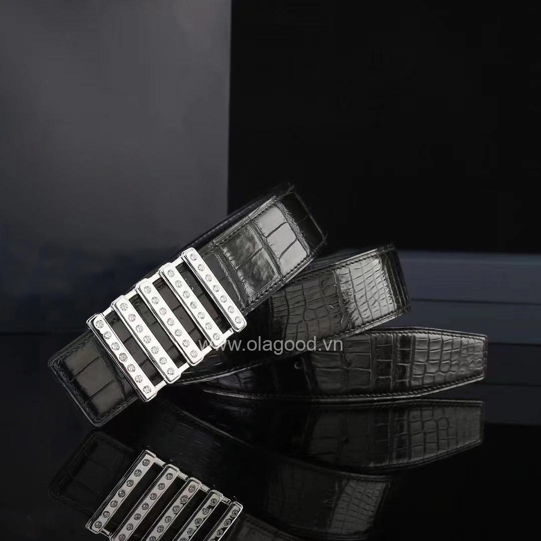 Thắt lưng nam cá sấu - Khóa bạc Ý 925 - TLB014S