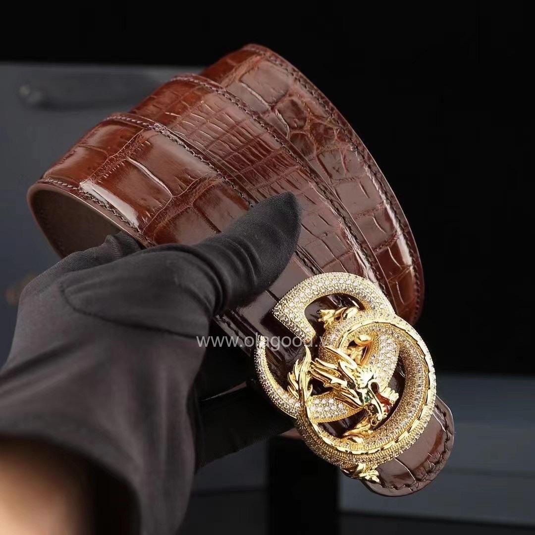 Thắt lưng nam cá sấu cao cấp - Khóa bạc ý S925 - Hình ảnh 3