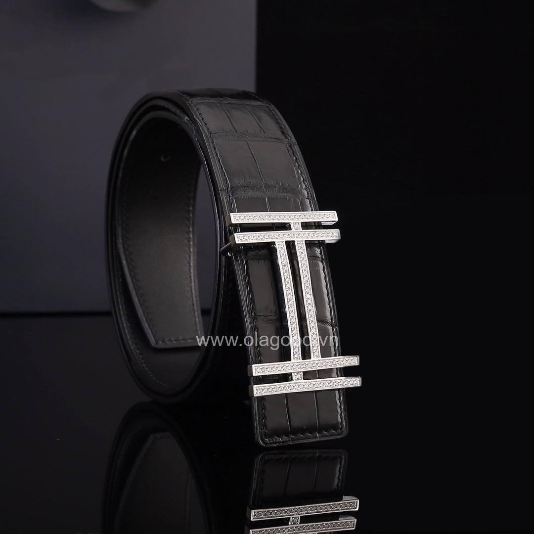 Thắt lưng nam cá sấu chính hãng - Khóa bạc Ý 925 - TLB0126S - Hình ảnh 3