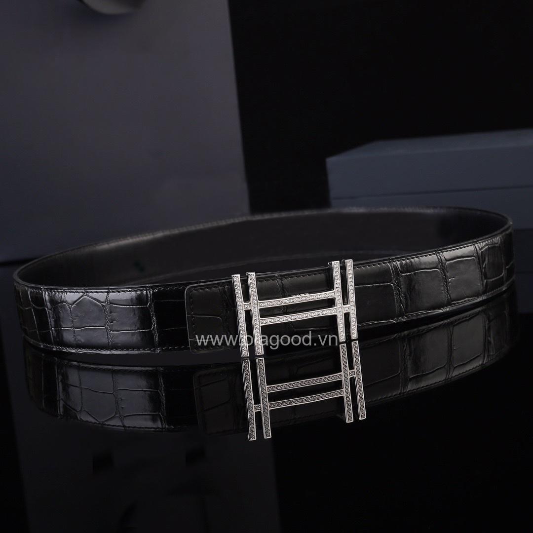 Thắt lưng nam cá sấu chính hãng - Khóa bạc Ý 925 - TLB0126S - Hình ảnh 5