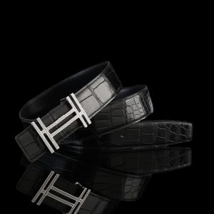 Thắt lưng nam cá sấu chính hãng - Khóa bạc Ý 925 - TLB0126S