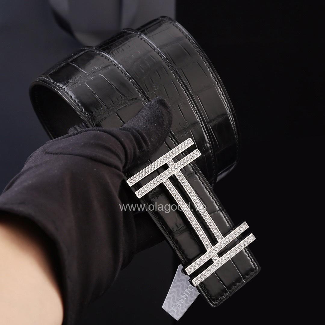 Thắt lưng nam cá sấu chính hãng - Khóa bạc Ý 925 - TLB0126S - Hình ảnh 4