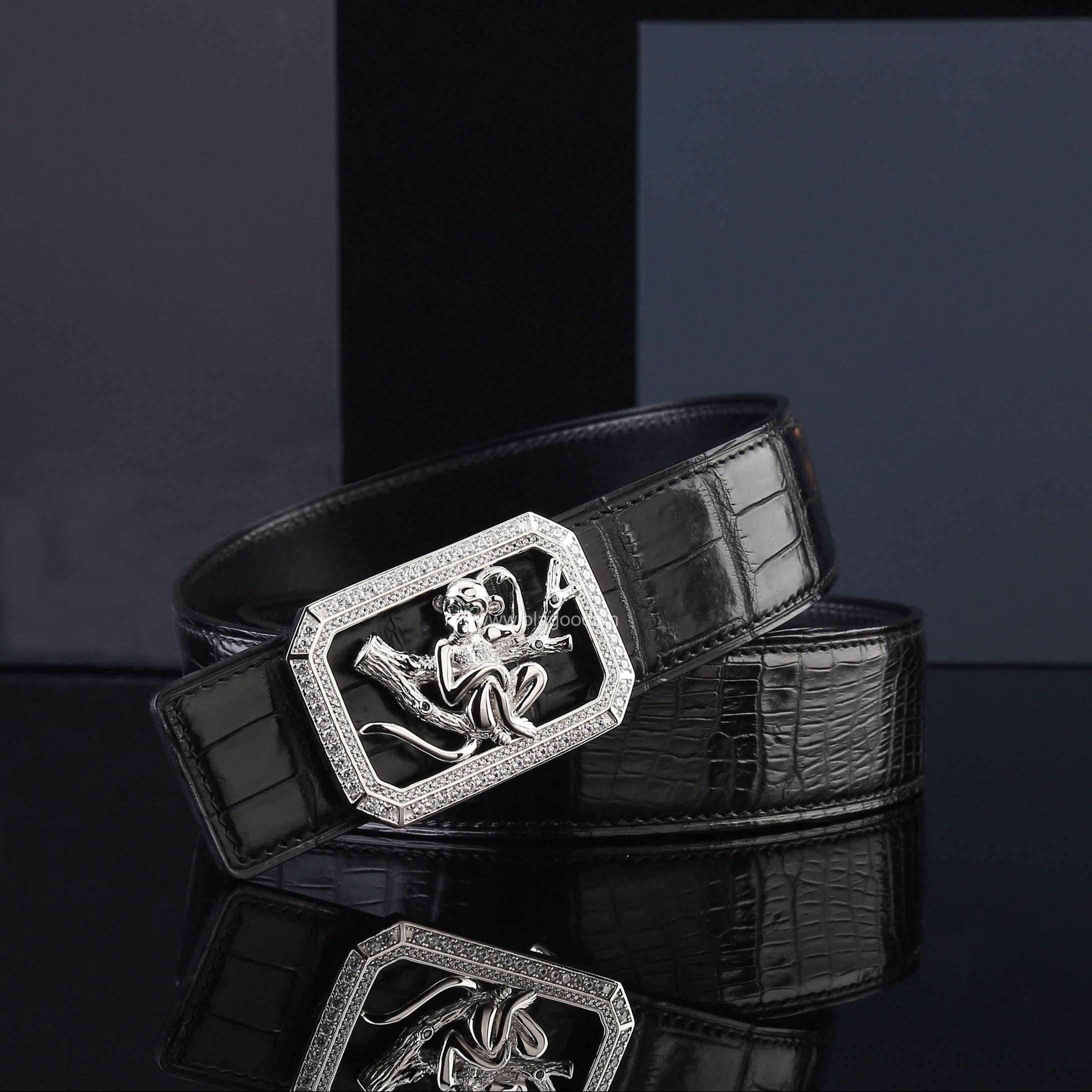 Thắt lưng nam cá sấu thật - Khóa bạc Ý 925 - TLB0120S - Hình ảnh 2