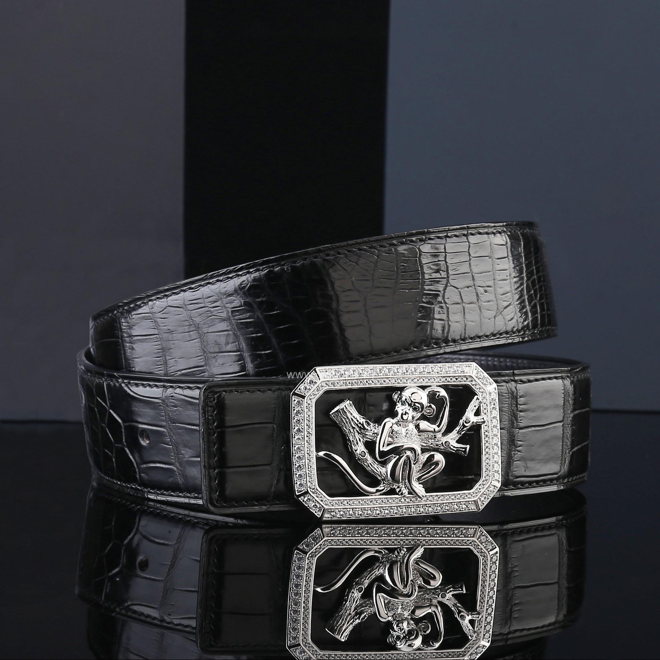 Thắt lưng nam cá sấu thật - Khóa bạc Ý 925 - TLB0120S - Hình ảnh 3