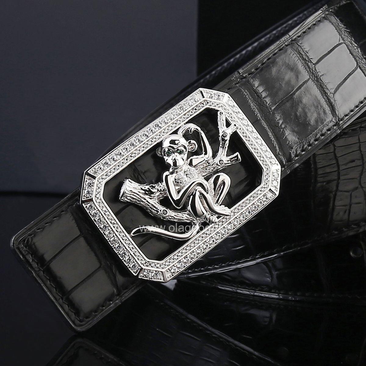 Thắt lưng nam cá sấu thật - Khóa bạc Ý 925 - TLB0120S - Hình ảnh 6