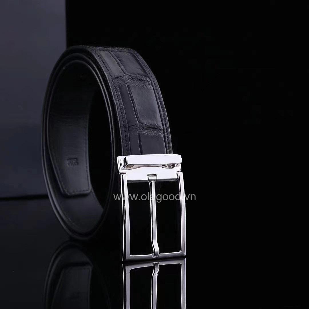 Thắt lưng nam da cá sấu - Khóa bạc 925 - TLB012S - Hình ảnh 3
