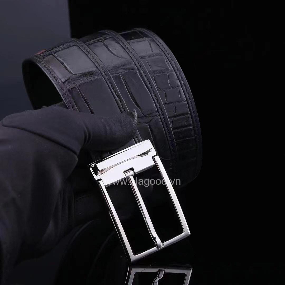 Thắt lưng nam da cá sấu - Khóa bạc 925 - TLB012S - Hình ảnh 4
