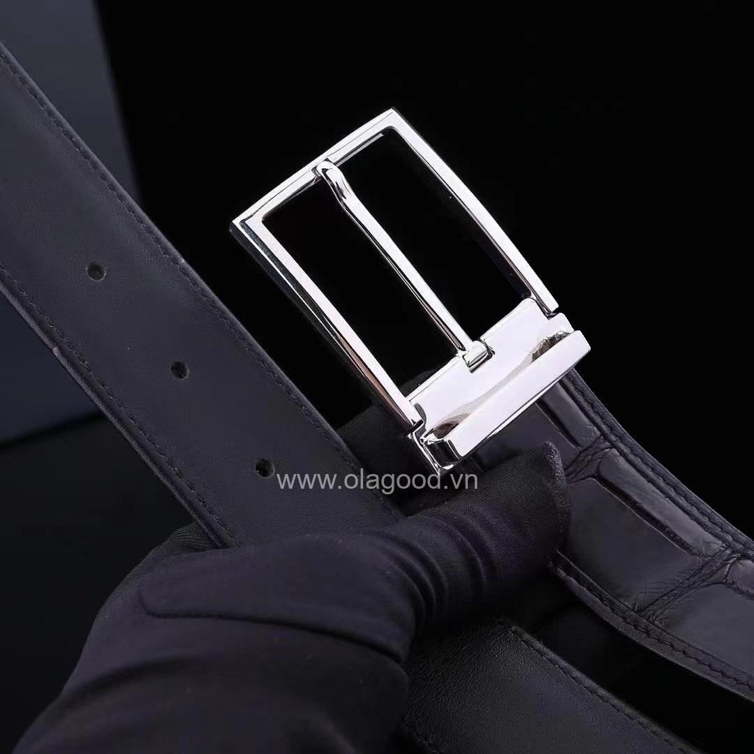 Thắt lưng nam da cá sấu - Khóa bạc 925 - TLB012S - Hình ảnh 9