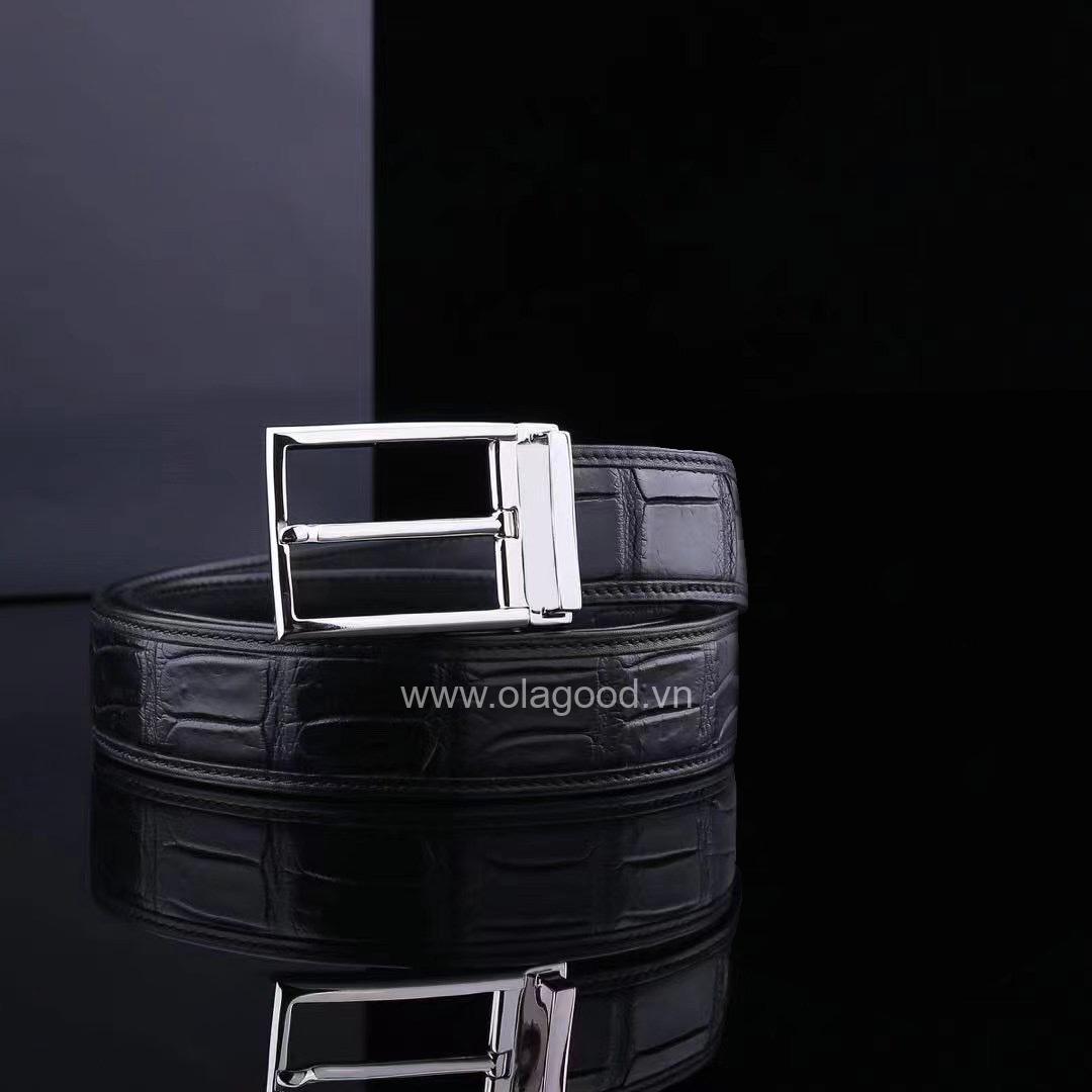 Thắt lưng nam da cá sấu - Khóa bạc 925 - TLB012S - Hình ảnh 7