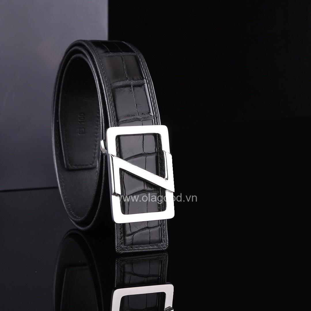 Thắt lưng nam da cá sấu cao cấp - Khóa bạc 925 - TLB0111S - Hình ảnh 5