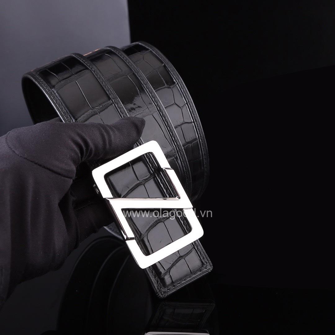 Thắt lưng nam da cá sấu cao cấp - Khóa bạc 925 - TLB0111S - Hình ảnh 4