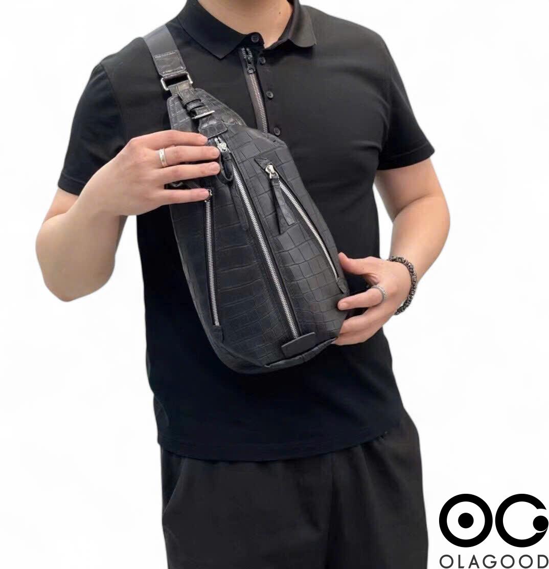 Túi đeo chéo nam da cá sấu Nile - TBT014S - Hình ảnh 14